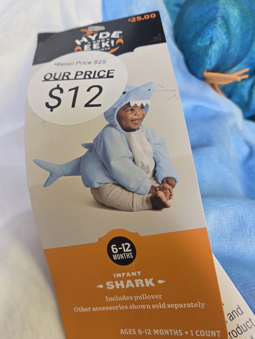 Target Light Blue Shark Baby Costume Hoodie Size 6-12 Month - Picture 8 of 8